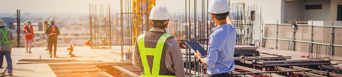 Construction workers on site