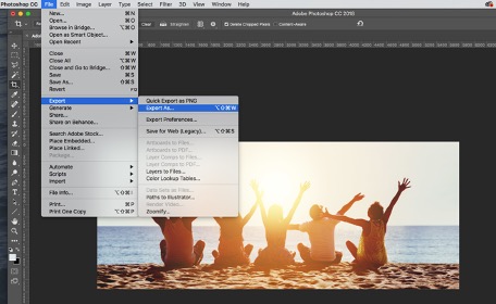 Screenshot of file export