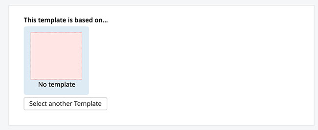 screenshot of select another Template button